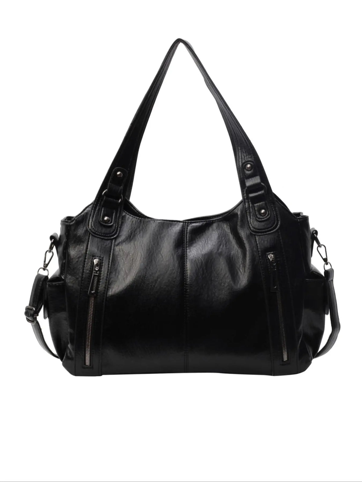 Women's punk style rivet decoration handbag fashionable large capacity shoulder bag, suitable for daily use, casual trendy commuter bag, niche design Halloween shoulder bag，fashionable shopping bag for gifts, Handbag Shoulder Purse