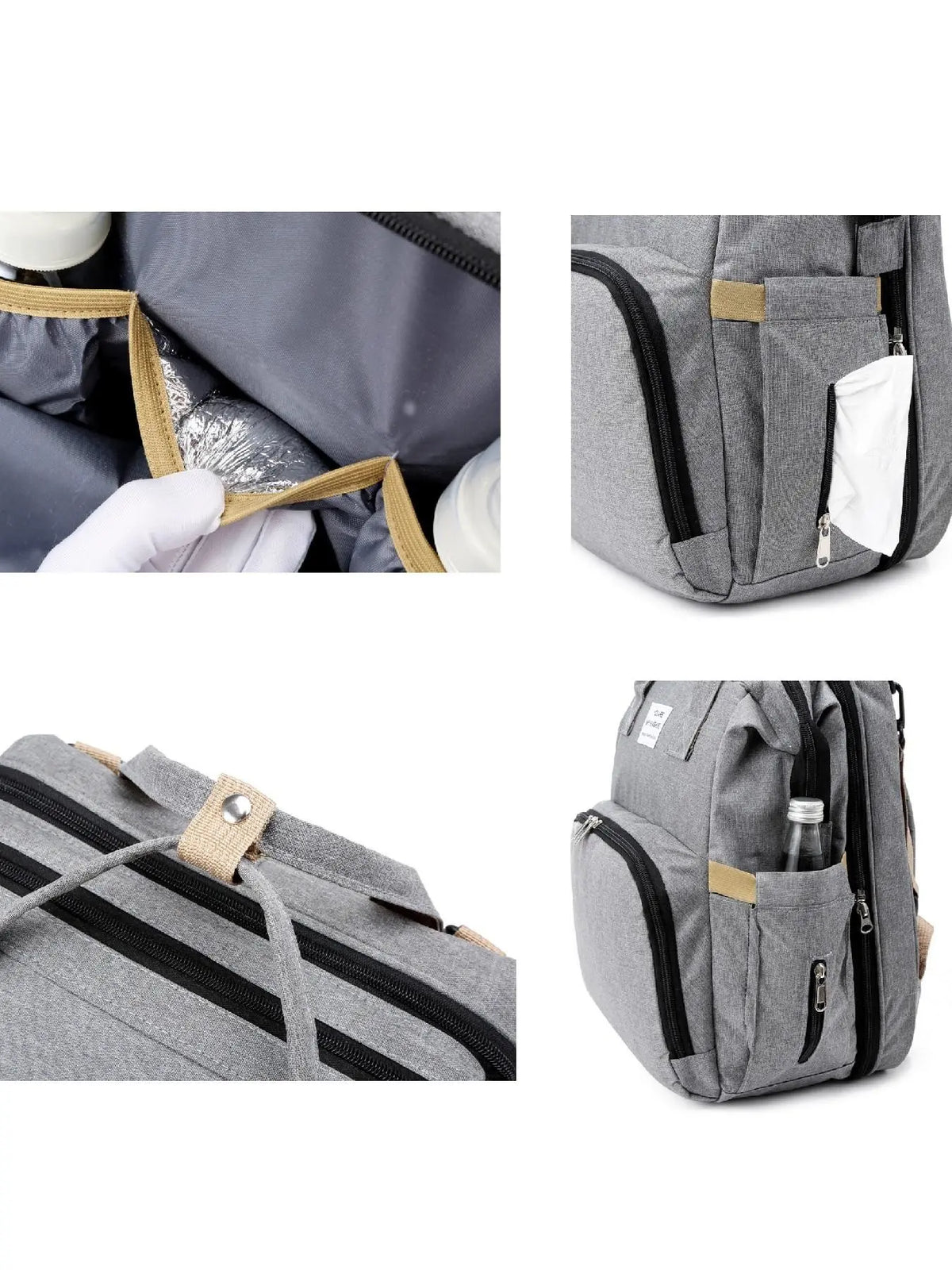 Casual Plain Color Large Capacity Zipper Backpack, Fashion Multi-functional Adjustable Strap Backpack for Women & Men, Multifunction Everyday Use Backpack, Multifunctional Backpack